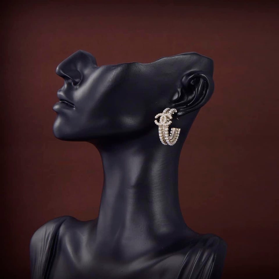 Chanel Metal Strass Earrings view 2
