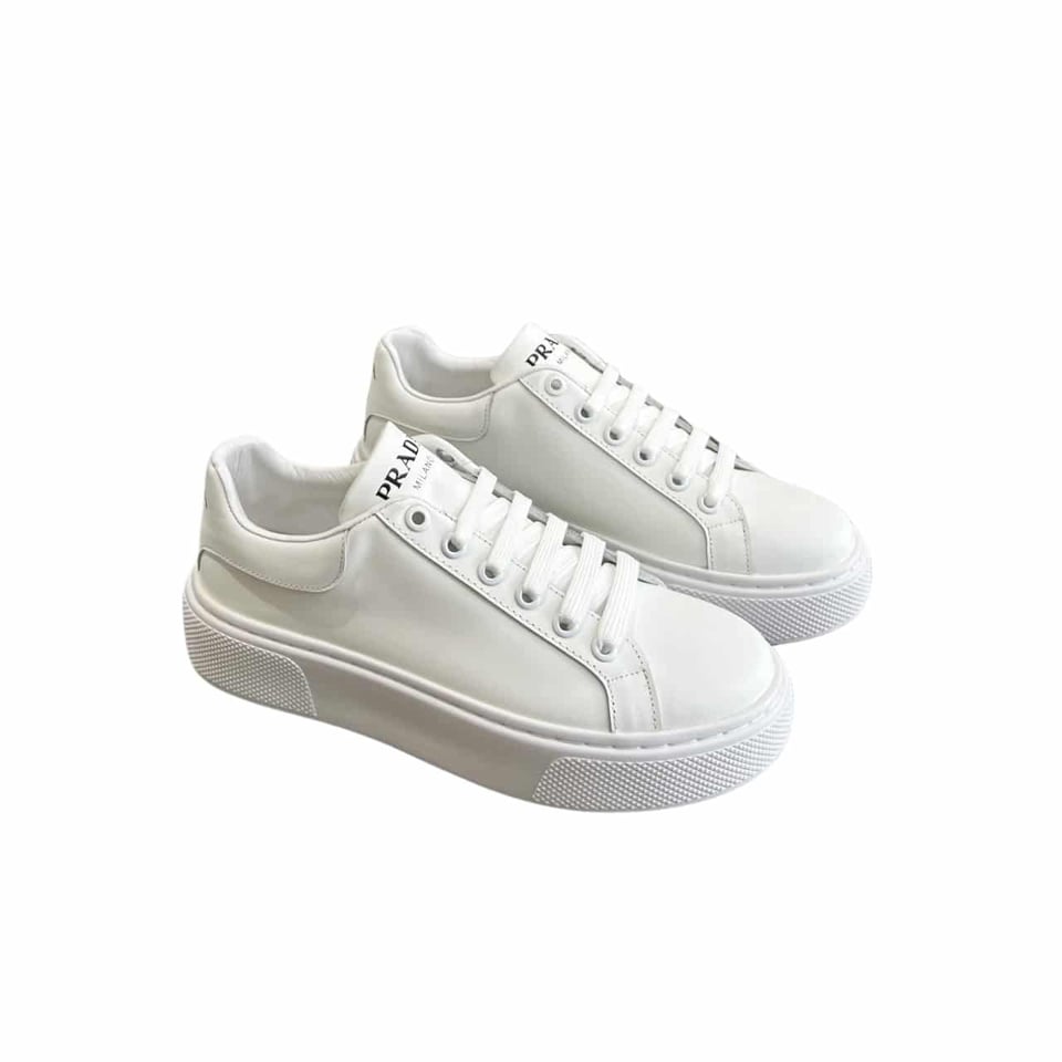 Prada Sneakers In White Leather With White view 2