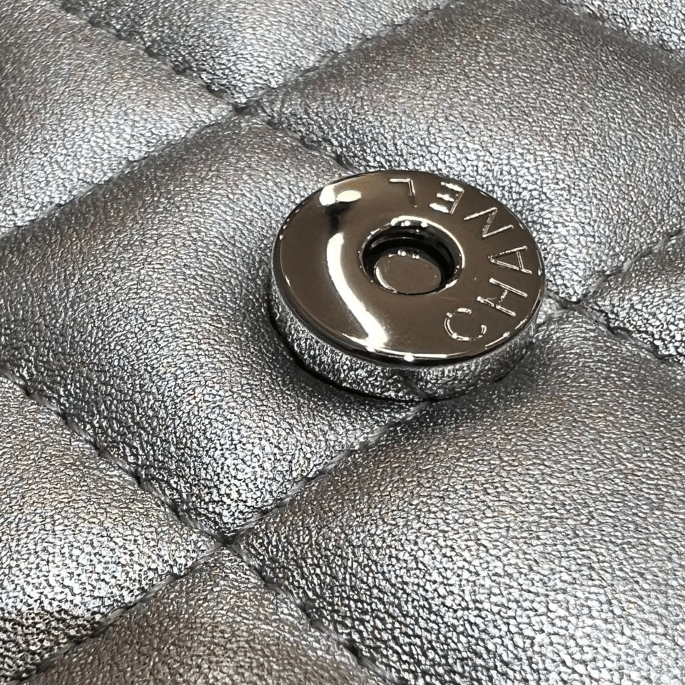 Chanel Lambskin Quilted Chain Top Handle Phone Holder With Chain Silver 18Cm view 8
