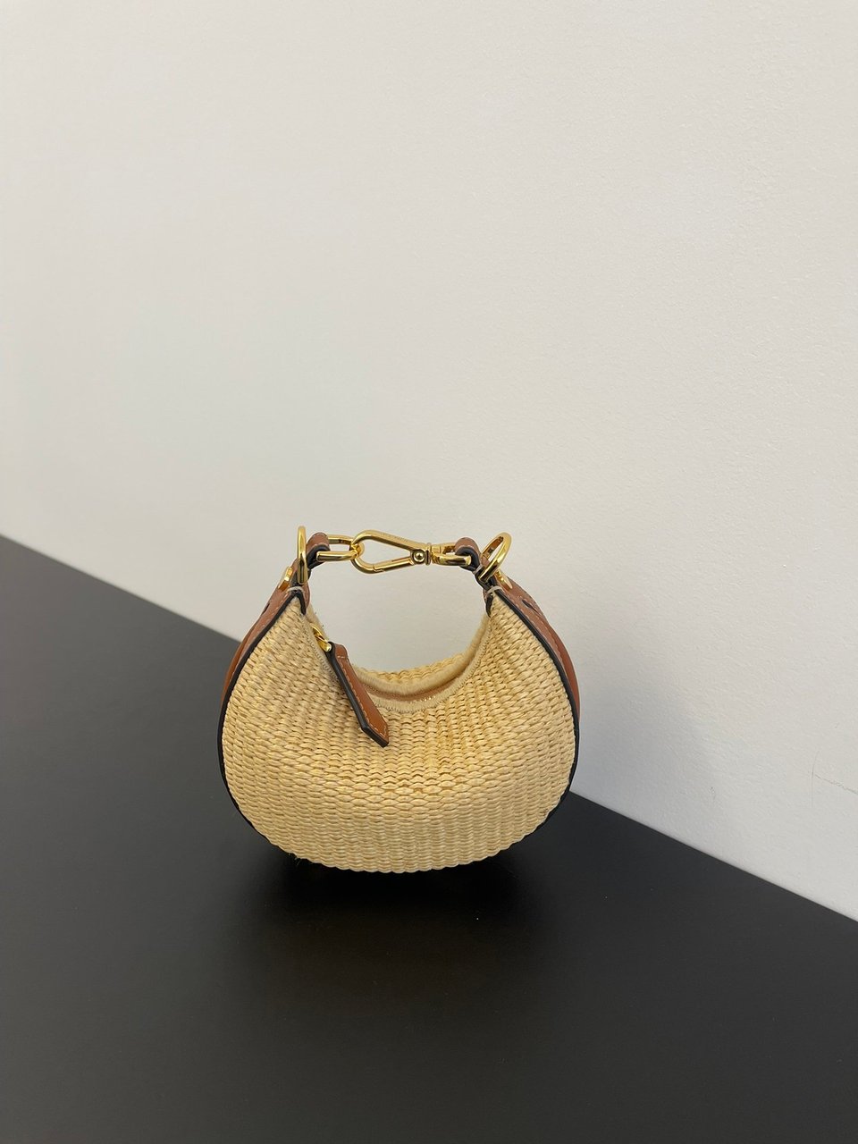 Fendi Fendigraphy Mini Natural Raffia ‘Beige’ 16.5cm/ 6.5in view 4