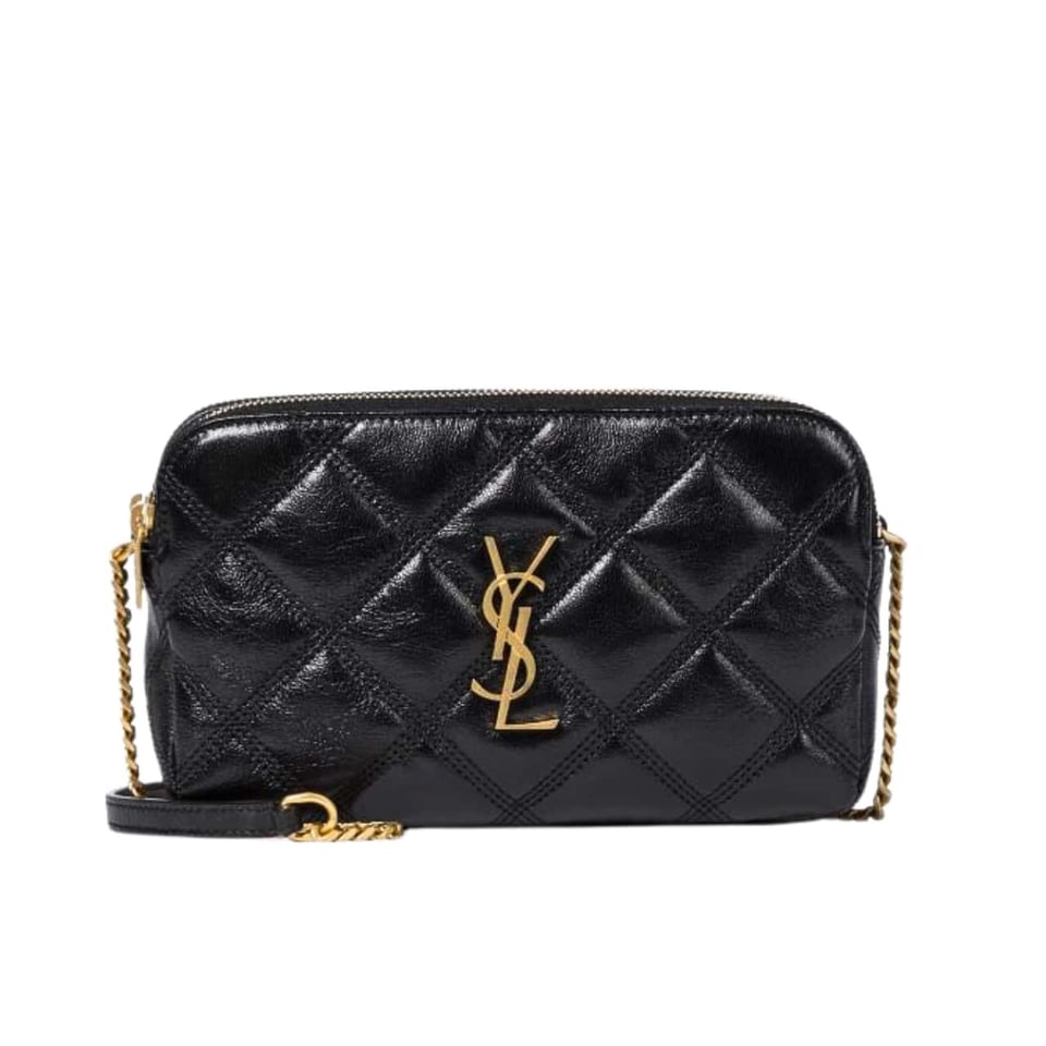 Saint Laurent Mini Becky Double Zip Bag Black 20Cm view 2