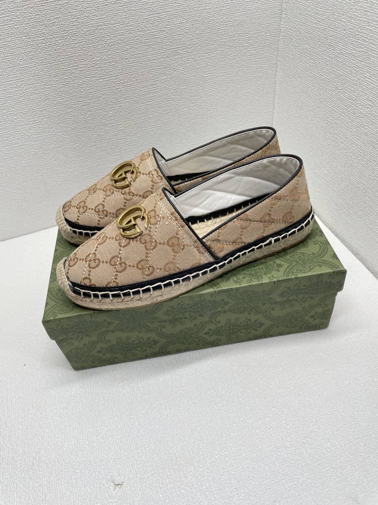 Gucci Women’S Matelass? Canvas Espadrille Beige 621239 Kqwm0 9765 view 5