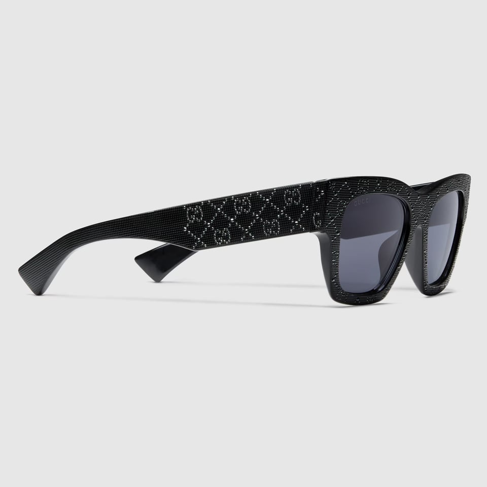 Gucci Black Rectangular Frame Sunglasses GG1835S view 3