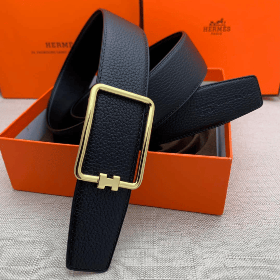 Hermes Frame Gold Buckle 38mm For Men Belt view 4