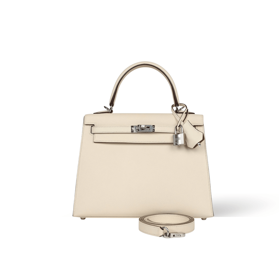 Hermes Kelly 25 Bag In Nata Verso Epsom Leather For Women 25cm/10in view 2