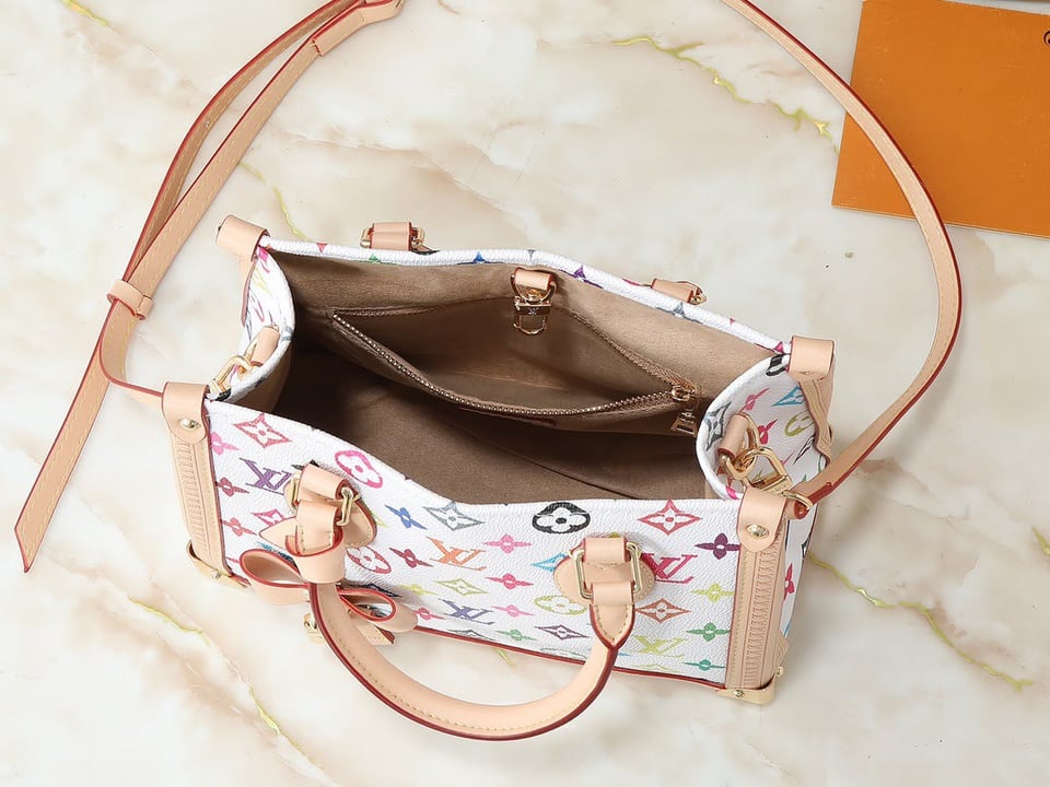 Louis Vuitton OnTheGo PM LV x TM Bag White Multicolore 25cm M27580 view 7