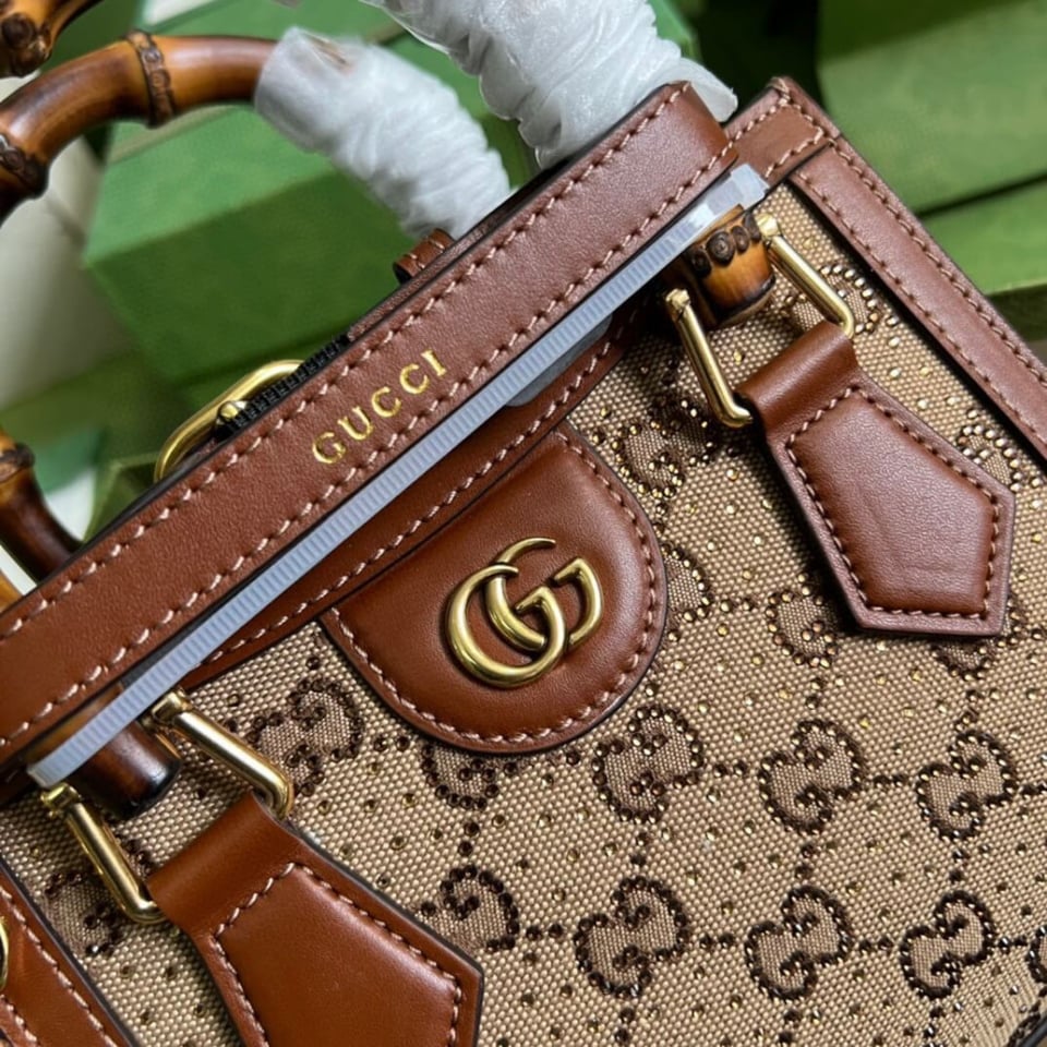 Gucci Diana Crystals Mini Tote Bag view 11
