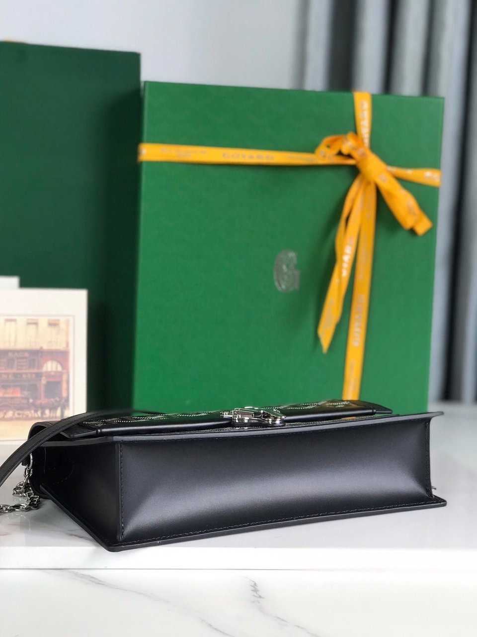 Goyard Duchesse Marie-Caroline Bag 25 Cm Black Goyardine Canvas And Smooth Calfskin view 9