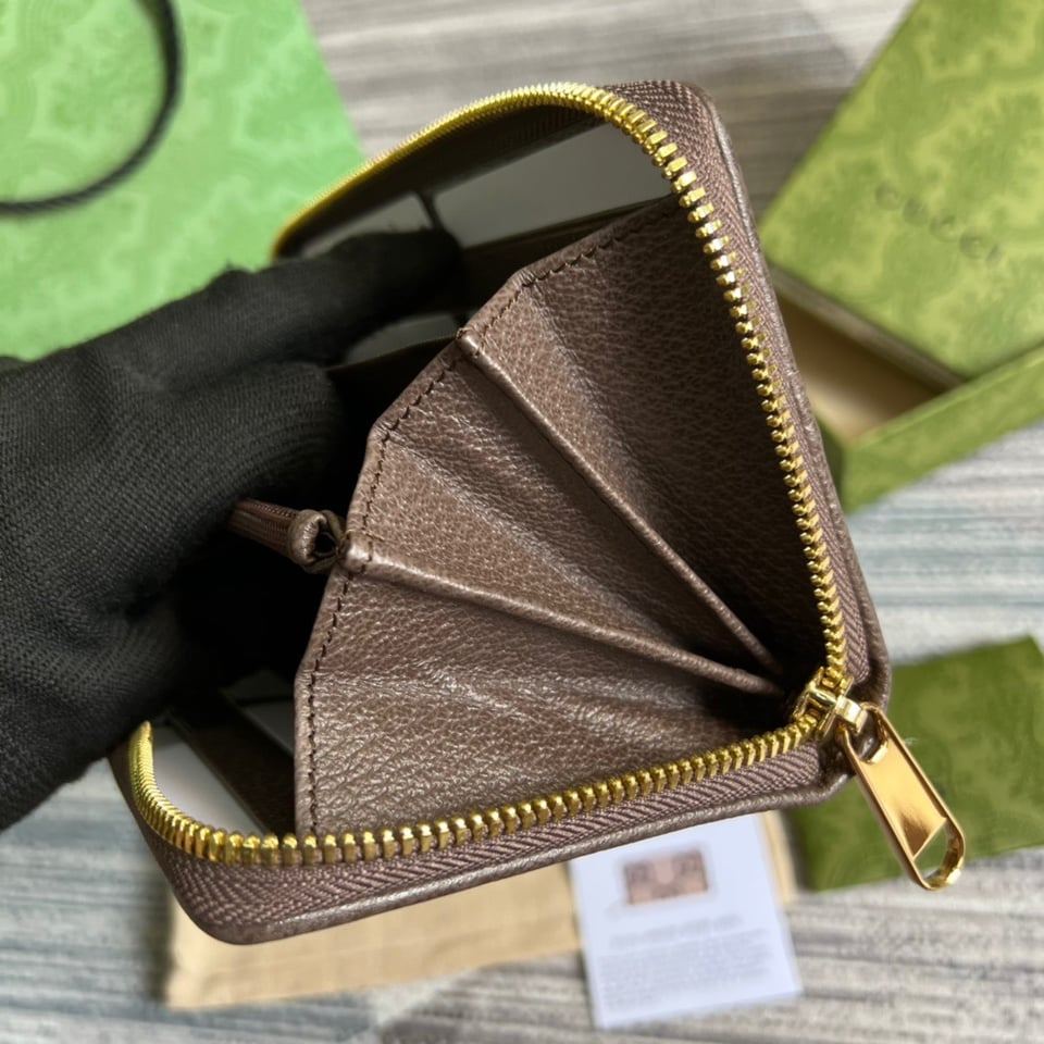 Gucci Diana Jumbo GG Zip Around Wallet With GG Signature Brown 7.5in/19cm For Men view 5