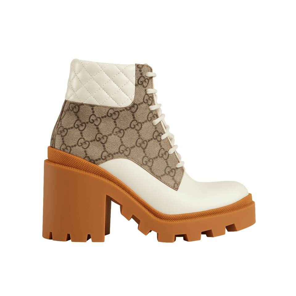 Gucci Gg Supreme Ankle Boots White view 2