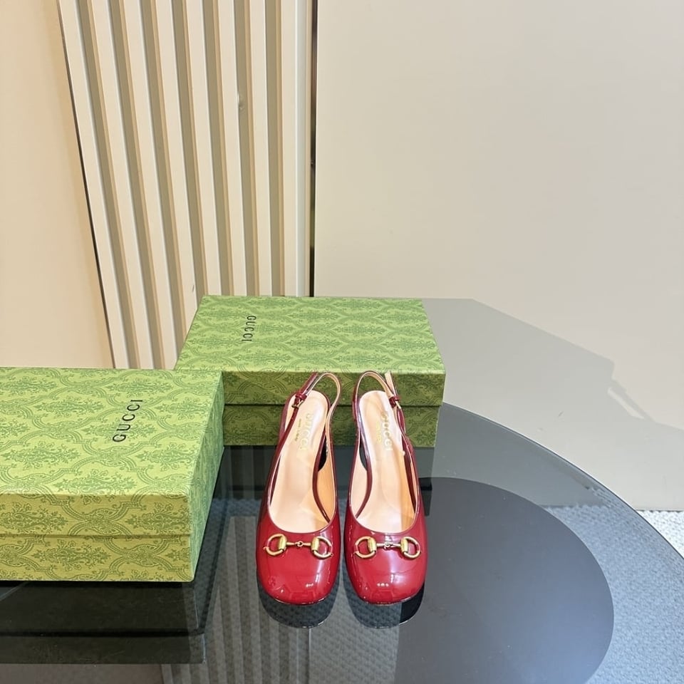 Gucci Women’S Horsebit Pump With Crystals Red view 3