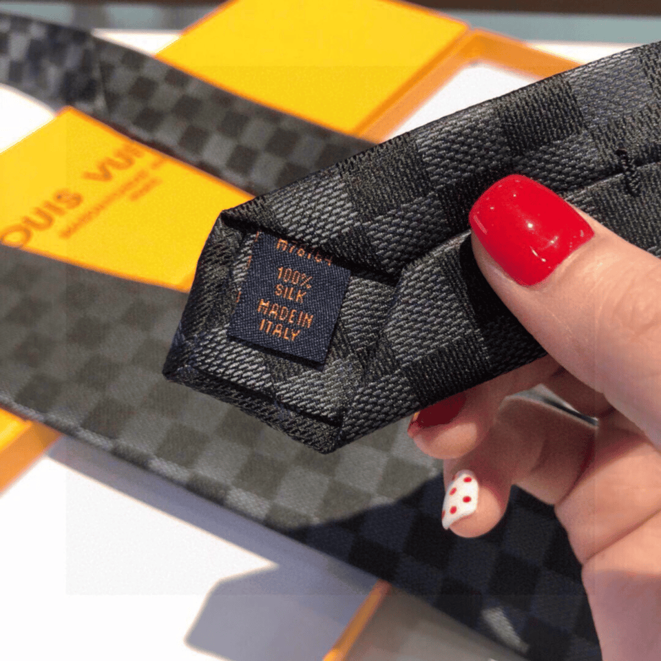 Louis Vuitton Black Damier Canvas Tie For Men view 5