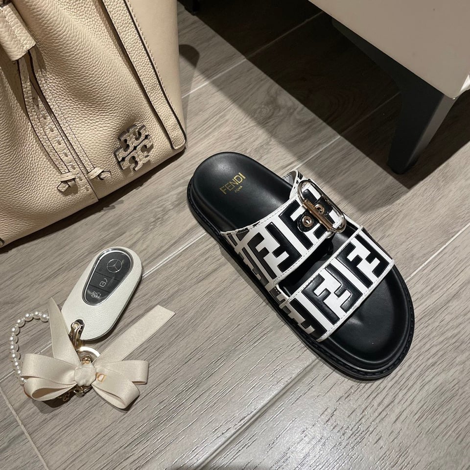 Fendi Ff Double Band Slide Black view 8
