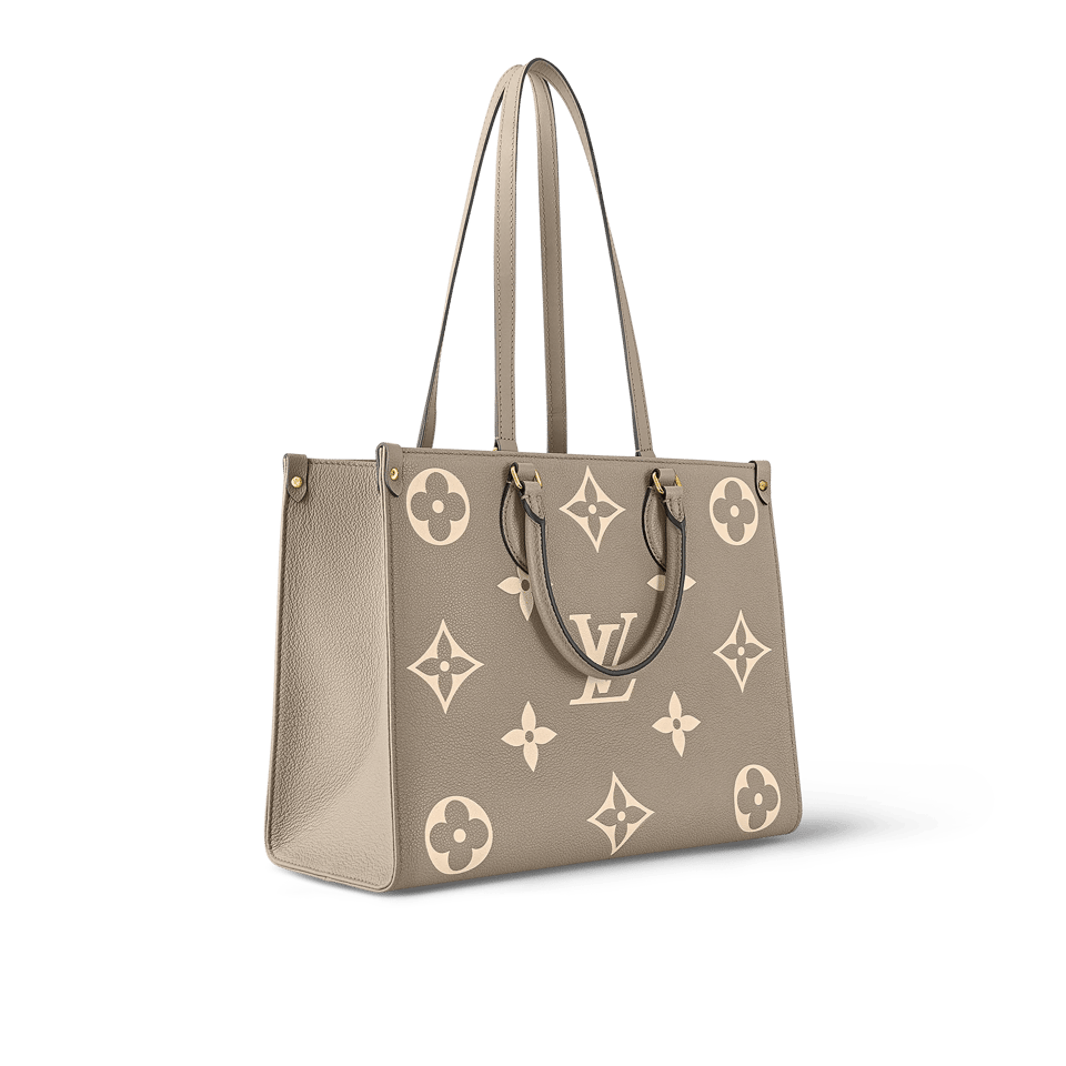 Louis Vuitton Onthego Mm Bicolor Monogram Empreinte Leather Dove/Cream M45494 35cm view 3