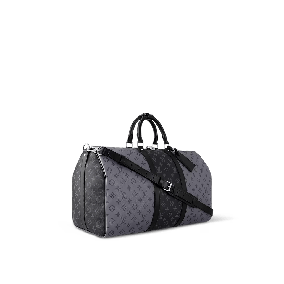 Louis Vuitton Keepall Bandouliere Monogram Eclipse Reverse 50 Gray 50cm M45392 view 5