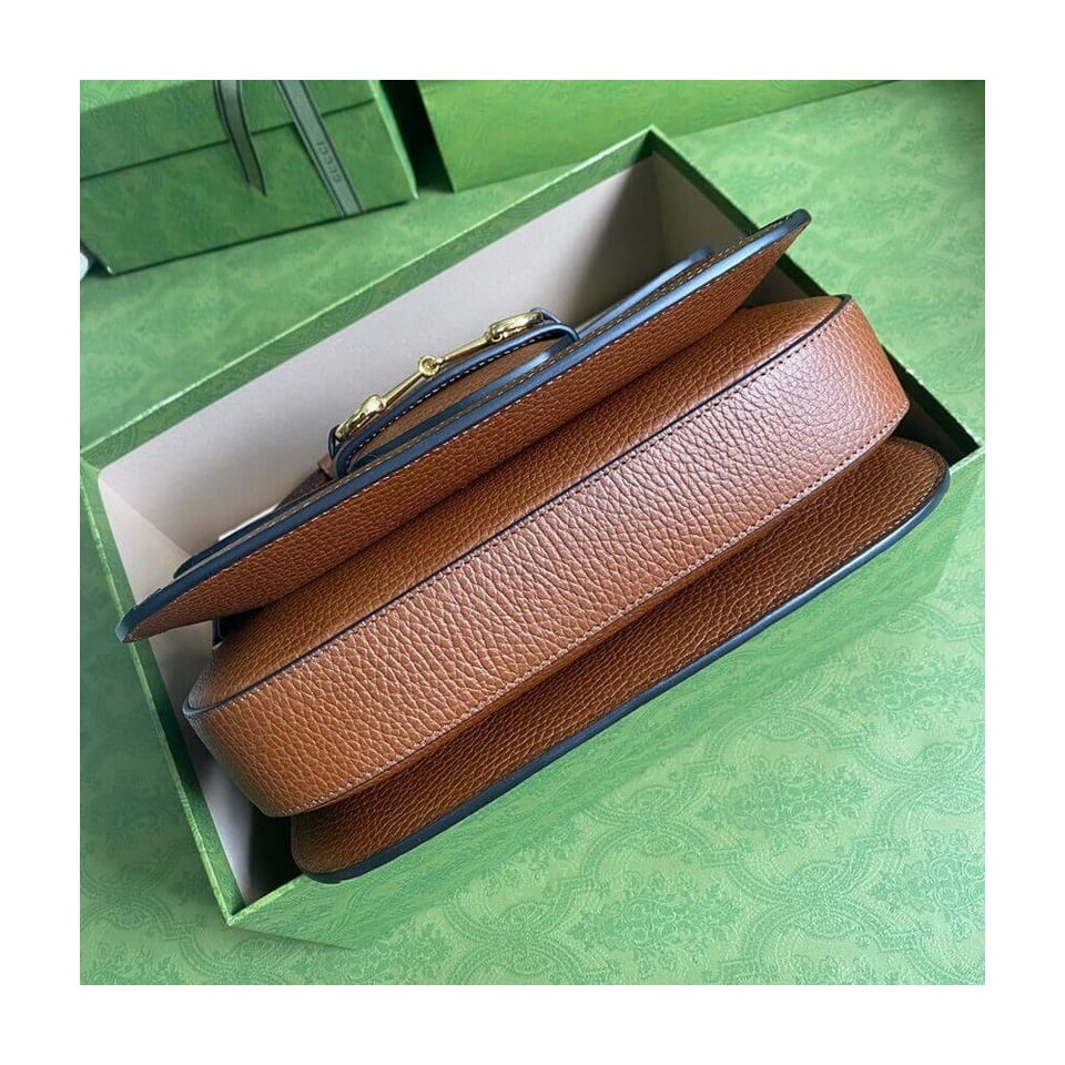 Gucci Horsebit 1955 Small Bag in Blue Denim view 5