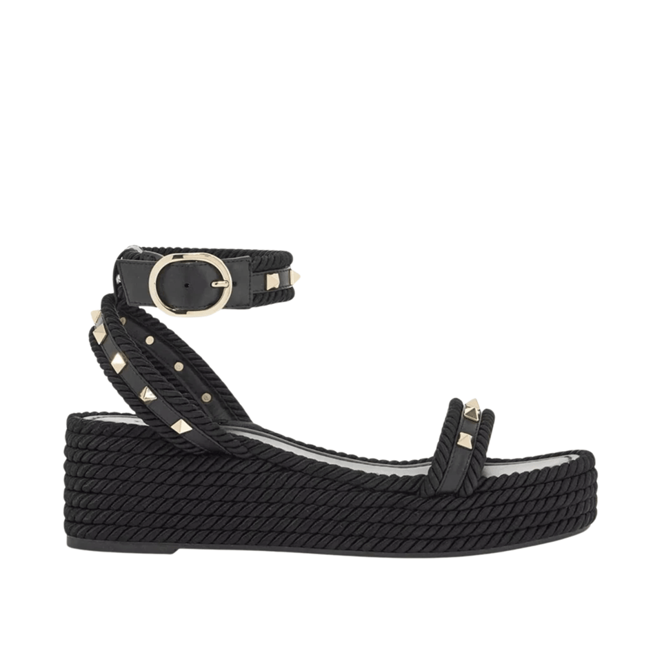 Valentino Rockstud Flatform Sandal In Calfskin 2W2S0Gi3Bae0No view 2