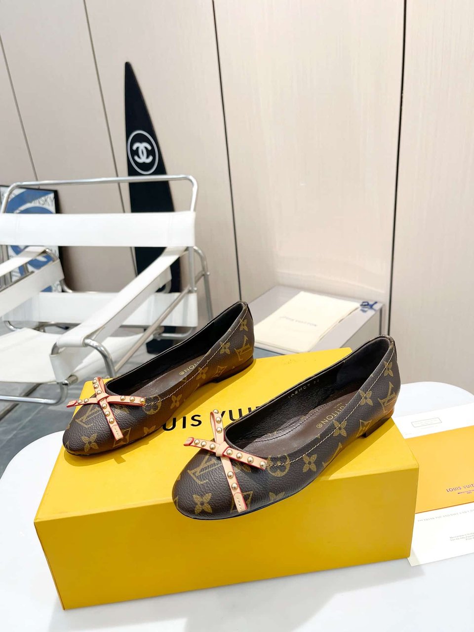 Louis Vuitton Nina Doll Shoes Monogram Canvas view 8