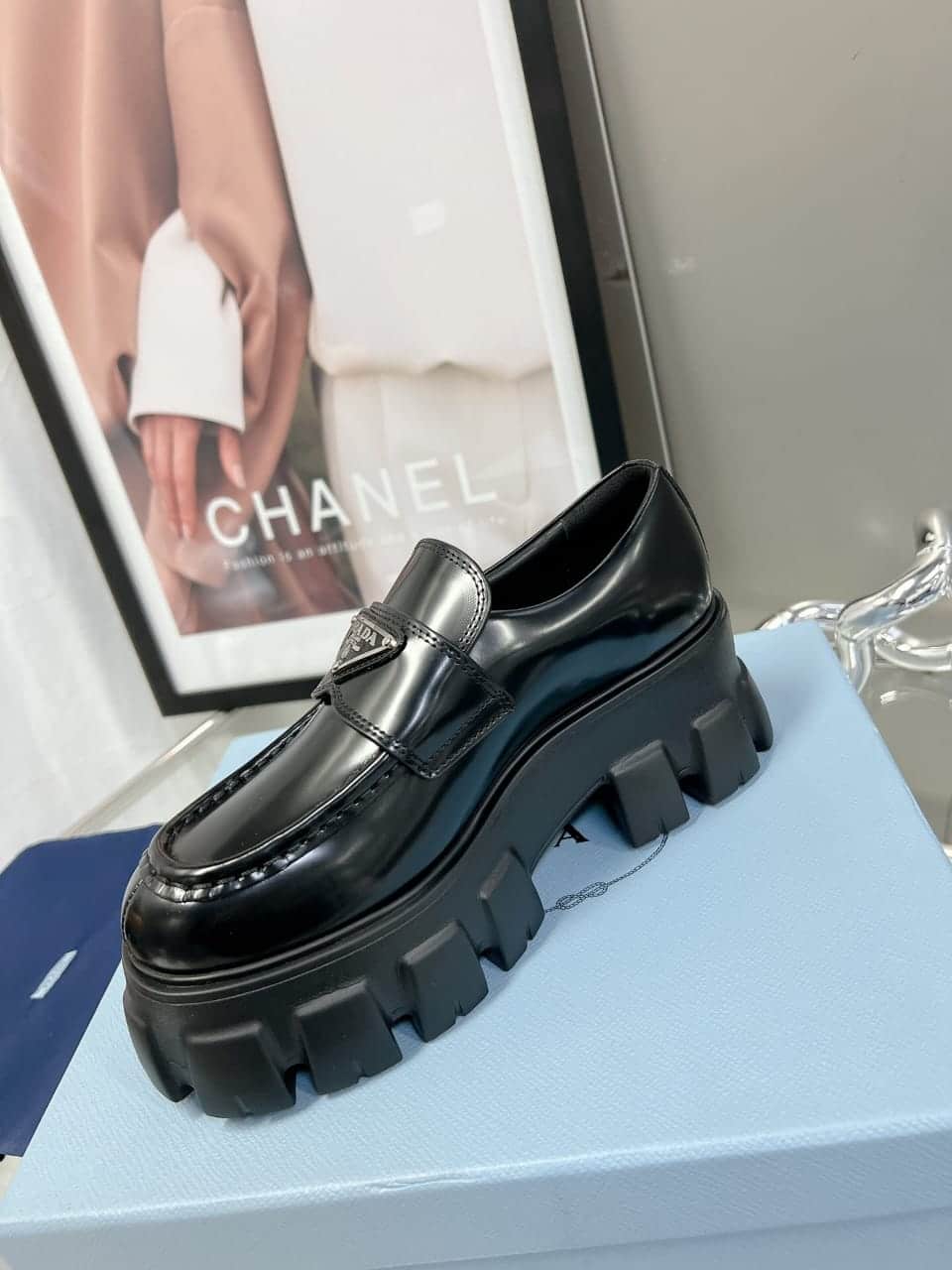 Prada Brushed Leather Monolith Loafers 1D649Mb4Lf0002Fb055 view 5