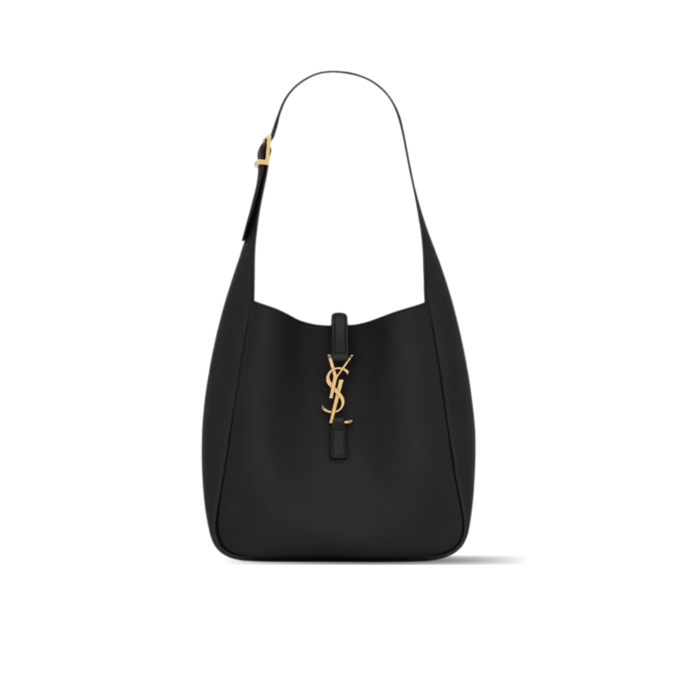 Saint Laurent Le 5 A 7 Soft Small Hobo Bag In Smooth Leather Black 27cm view 2