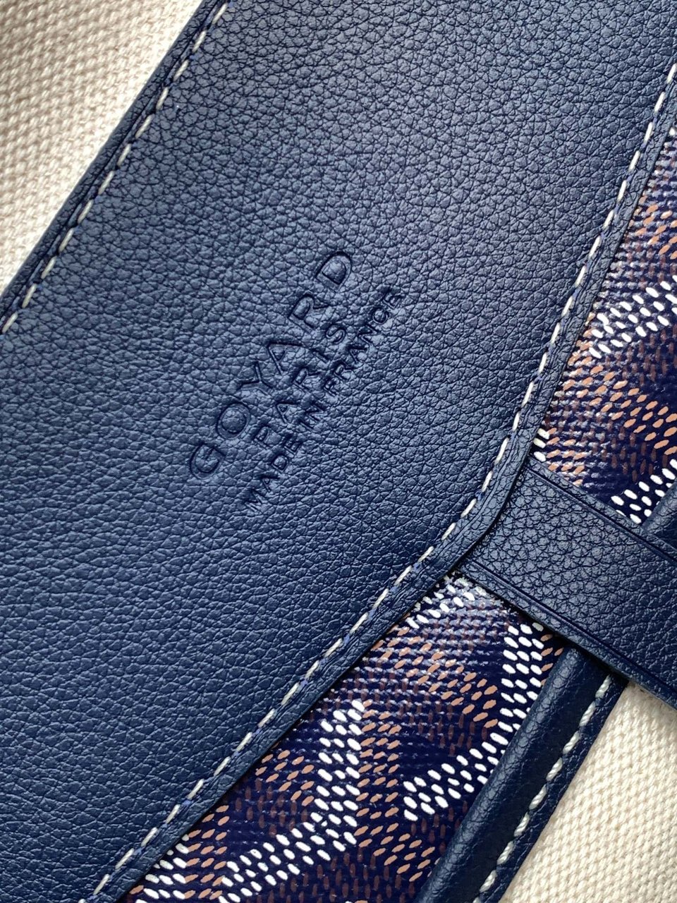 Goyard Cisalpin Document Case 39 Cm Navy Blue Goyardine Canvas And Calfskin view 10