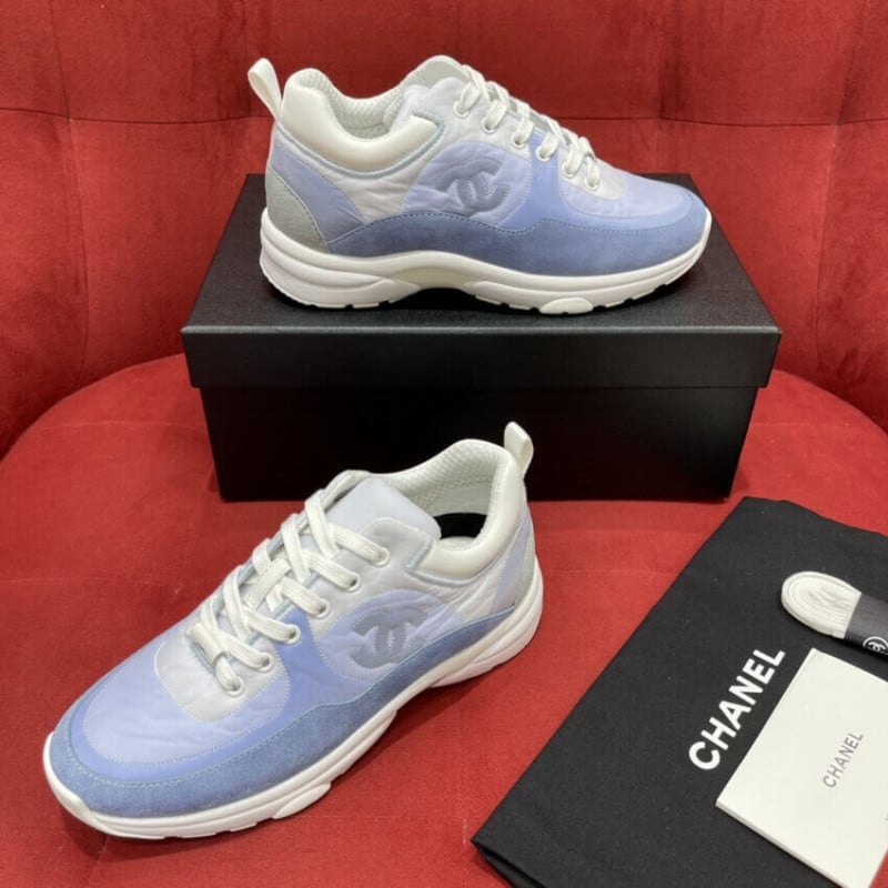 Chanel Wmns Suede Sneakers Sky Blue G37136 view 8