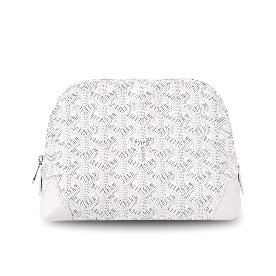 Goyard Vendôme Cosmetic Pouch 17cm White Goyardine Canvas And Calfskin Trim