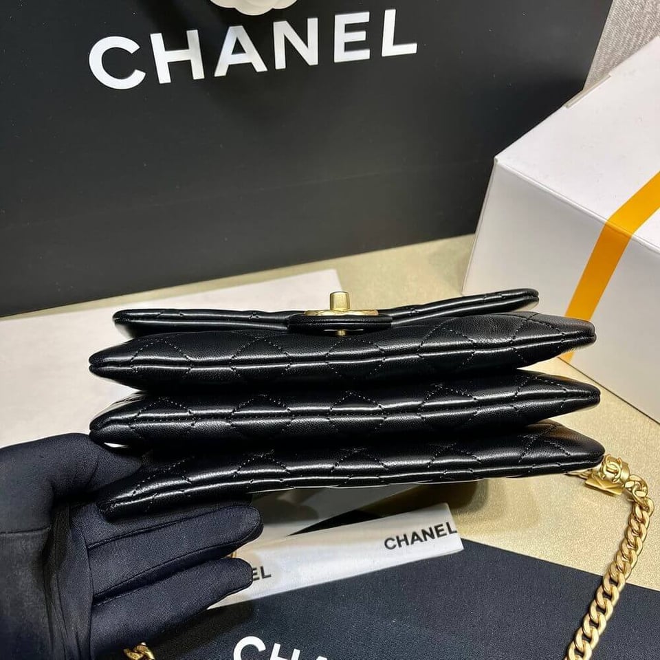 Chanel 22K Gold Pillar Adjustable Chain Flap Bag 22cm view 8