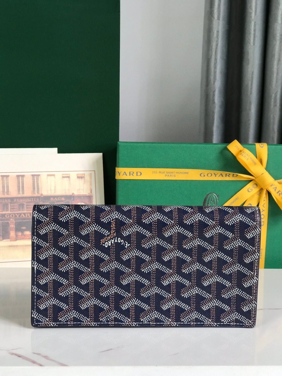 Goyard Richelieu Wallet 19 Cm Navy Blue Goyardine Canvas view 9