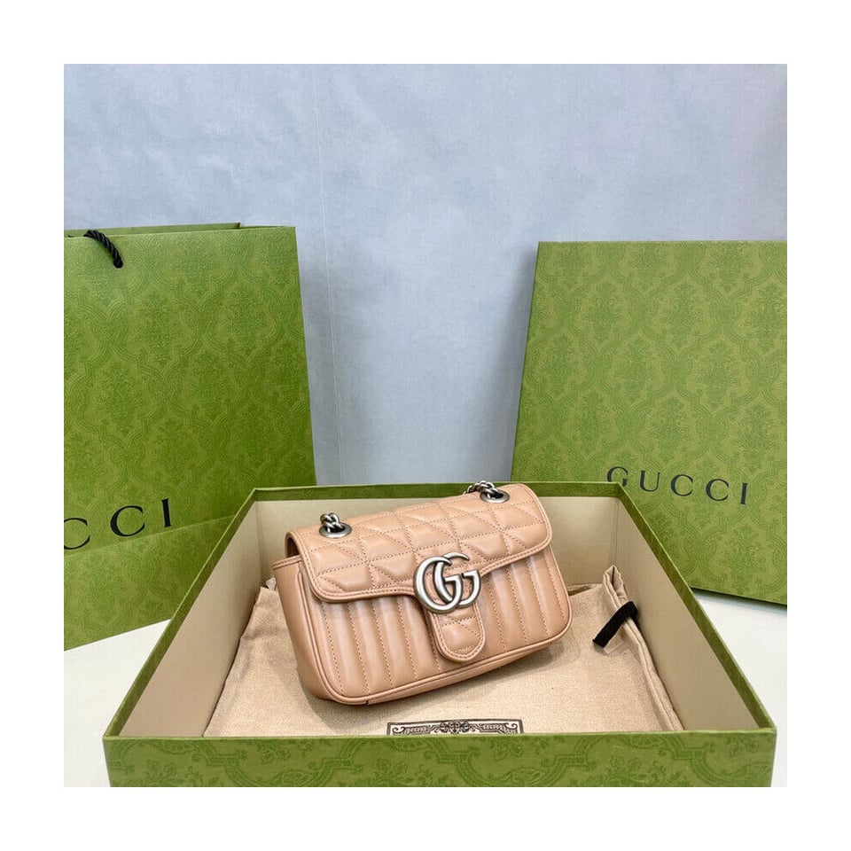 Gucci GG Marmont Mini Shoulder Bag Beige view 7
