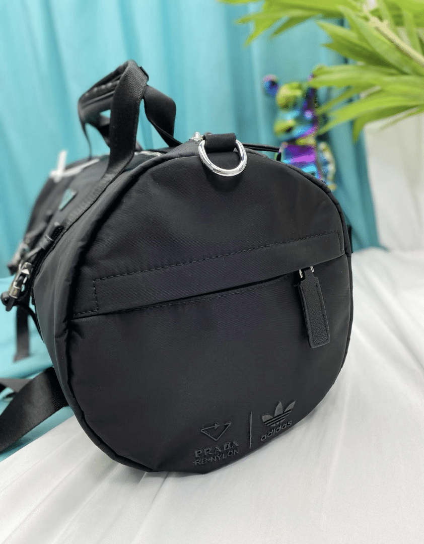 Prada Nylon And Saffiano Leather Duffle Bag view 4