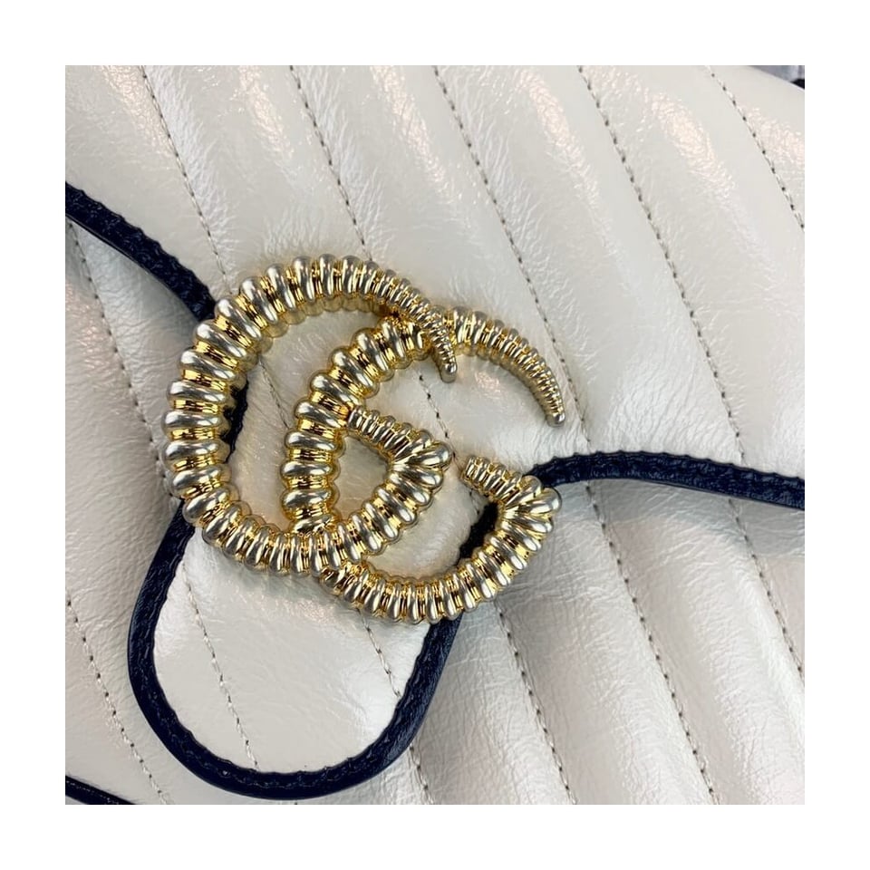 Gucci GG Marmont Mini Top Handle Bag White view 8