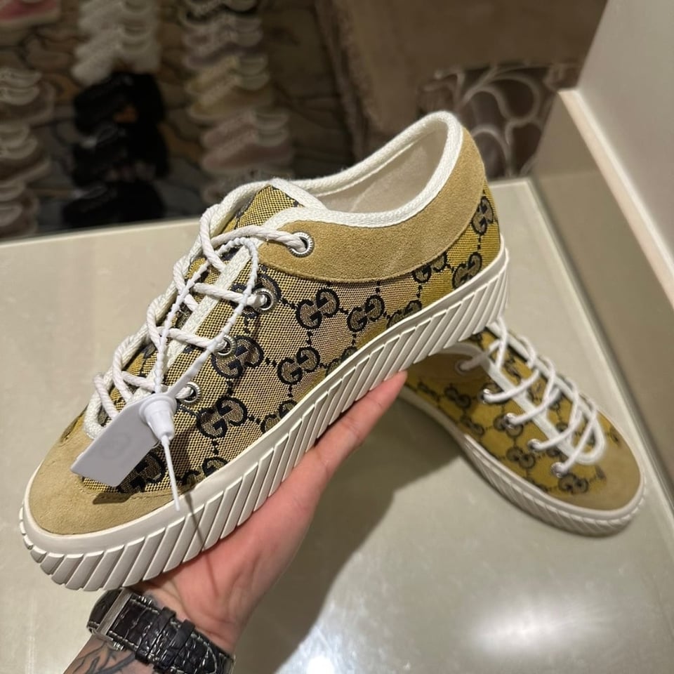 Gucci Gg Sneaker Beige Ebony 738992 Fabqa 9796 view 5
