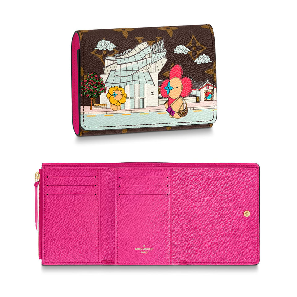 Louis Vuitton Christmas Animation 2022 Victorine Wallet Fuchsia view 2