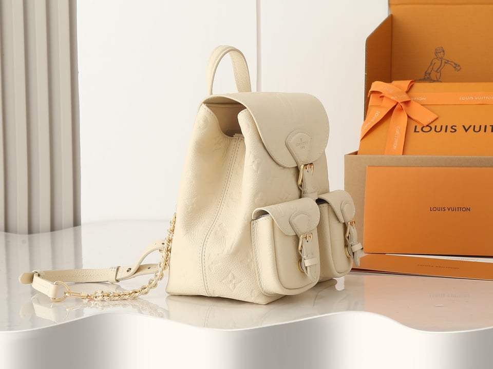 Louis Vuitton Backup Backpack – Monogram Empreinte Leather Cream M47106 22cm/ 8.7cm view 6