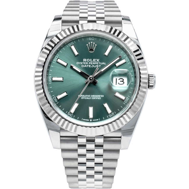 Rolex Datejust 41mm Green Dial 126334 Jubilee view 2