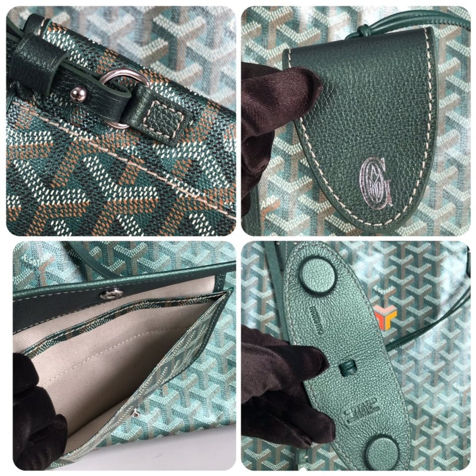 Goyard Saint Louis Gm Bag 40Cm Green Canvas Chevroches Calfskin view 10