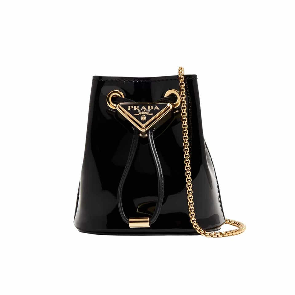 Prada Patent Leather Mini Pouch Black 14Cm