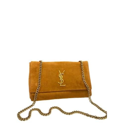Saint Laurent Kate Medium Reversible Chain Bag In Suede And Smooth Leather Tan view 2