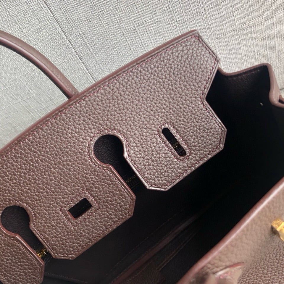 Hermes Birkin 25Cm Cafe Togo Leather Gold Hardware view 6
