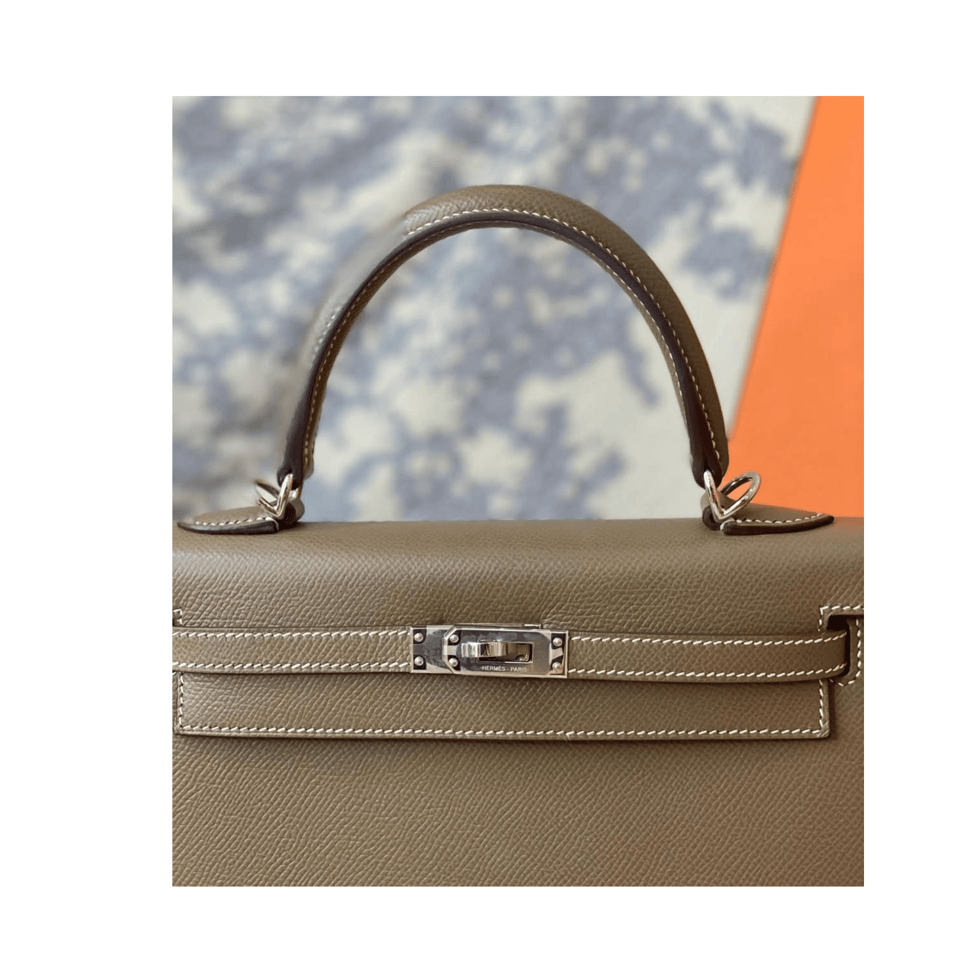 Hermes Kelly 25 Bag In Etoupe Epsom Leather For Women 25cm/10in view 3