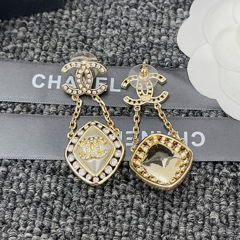 Chanel Cc Crystal Earrings view 4