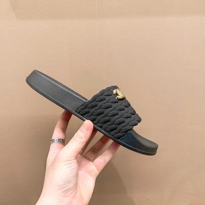 Chanel Braided Slides Black view 6