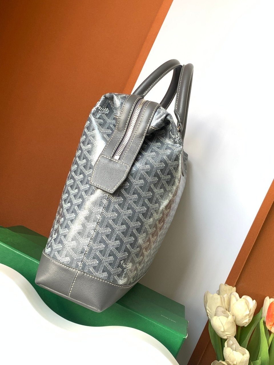Goyard Cisalpin Document Case 39cm Gray Goyardine Canvas And Calfskin view 5