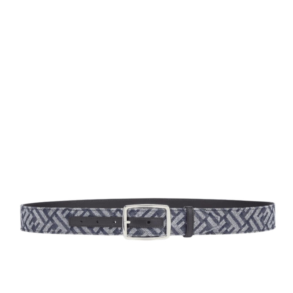 Fendi Silver Buckle FF Pattern 35mm Belt For Men view 2