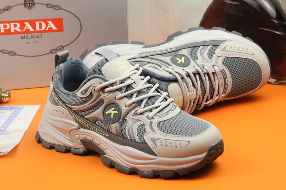 Prada Sport Running Sneaker In Grey view 6