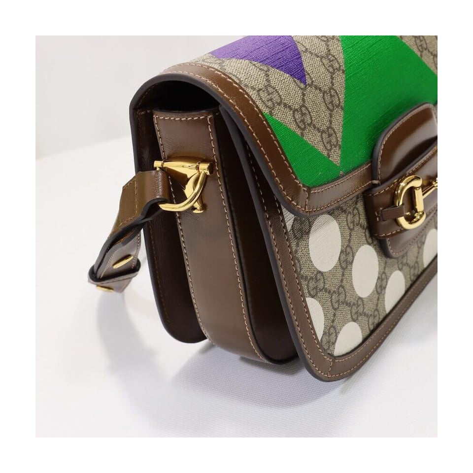 Gucci Horsebit 1955 Shoulder Bag With Geometric Print view 7