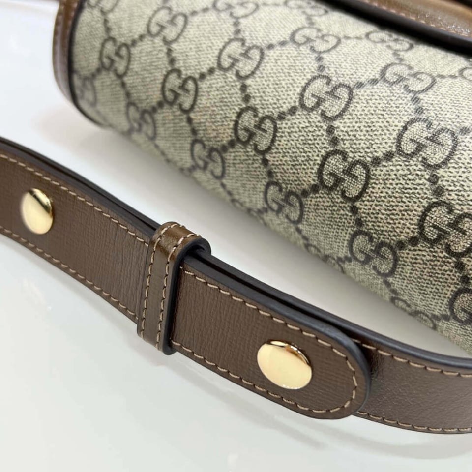 Gucci GG Supreme Horsebit 1955 Mini Rounded Bag view 12