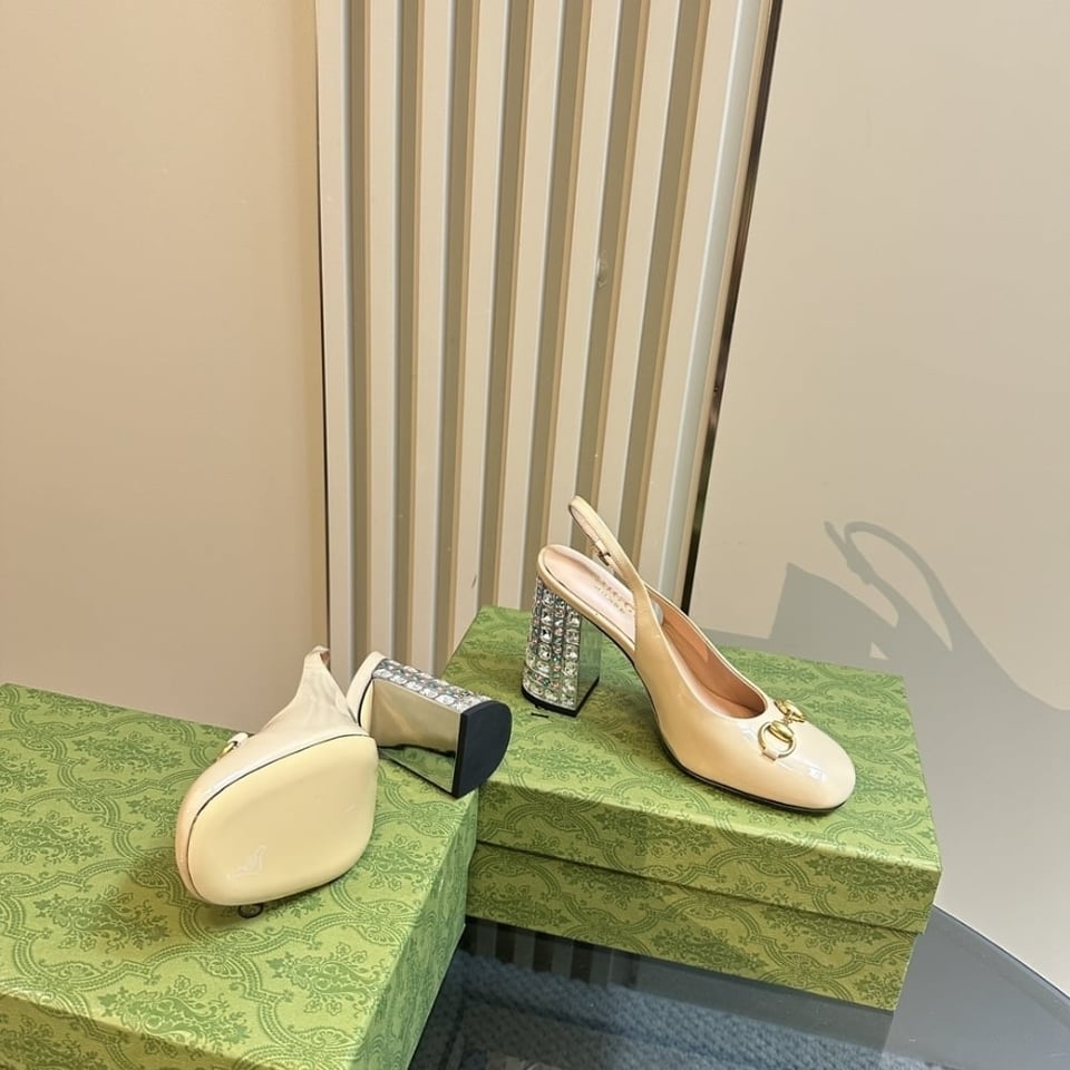 Gucci Women’S Horsebit Pump With Crystals White 795984 Bnc00 9540 view 8