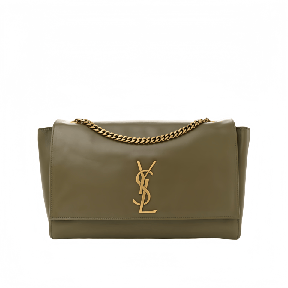 Saint Laurent Kate Medium Chain Bag In Grain De Poudre Embossed Leather view 2
